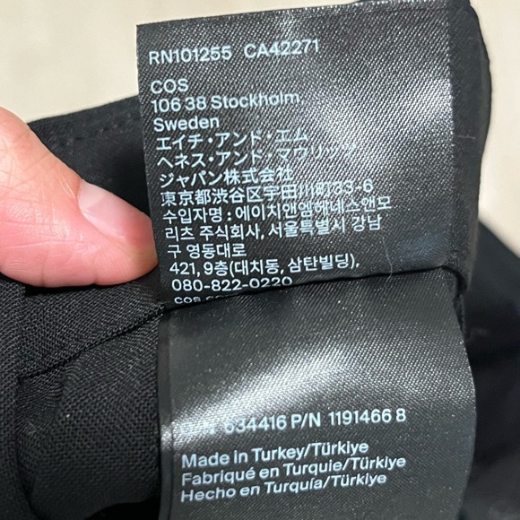 COS Wool Black Wide-leg Crop Trousers - Picture 5 of 13